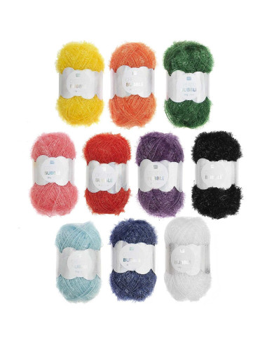 Set di 10 gomitoli di filo da uncinetto Creative Bubble - Rainbow