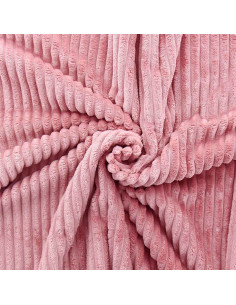 Tessuto minky a coste larghe - Rosa antico