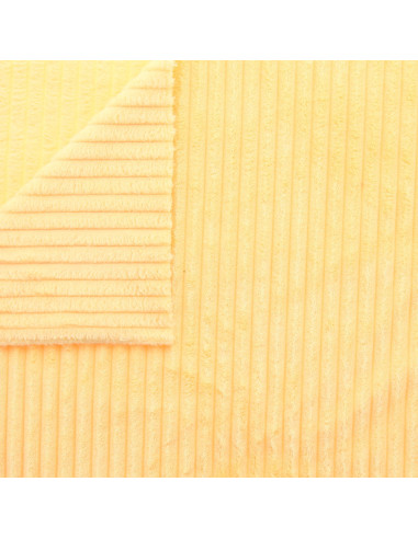 Tessuto minky a coste larghe - Giallo