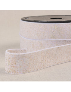 Boxer elastico con paillettes - Bianco e oro