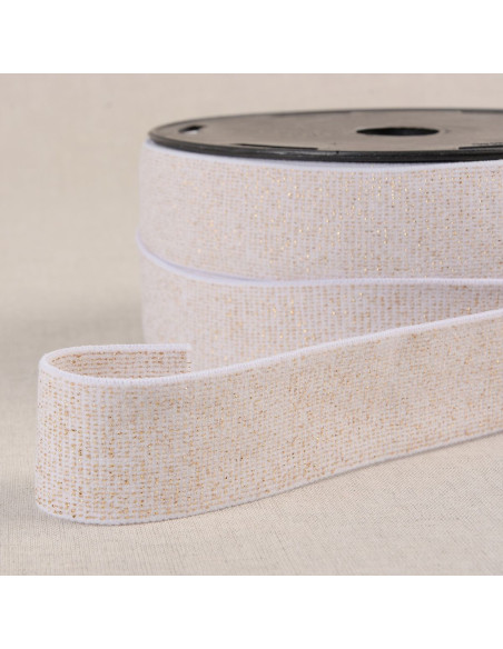 Boxer elastico con paillettes - Bianco e oro