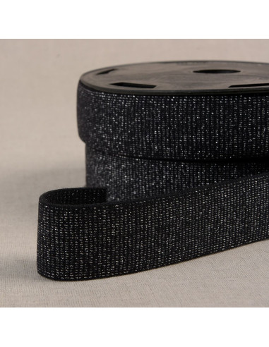 Boxer elastico glitterato - Nero e argento