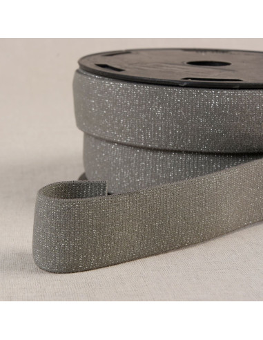 Boxer elastico con paillettes - Grigio e argento