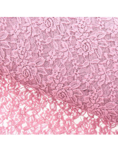 Tessuto pizzo elasticizzato Glamour - Rosa antico