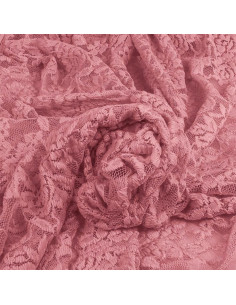Tessuto pizzo elasticizzato Glamour - Rosa antico 2