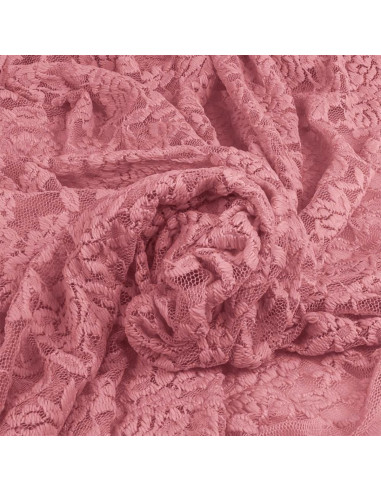 Tessuto pizzo elasticizzato Glamour - Rosa antico