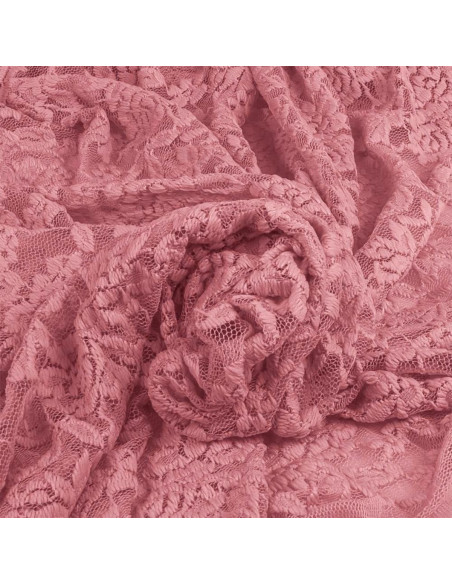 Tessuto pizzo elasticizzato Glamour - Rosa antico