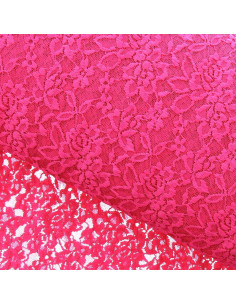 Tessuto pizzo elasticizzato Glamour - Fucsia