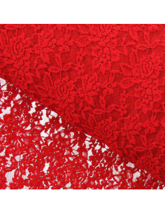 Tessuto pizzo elasticizzato Glamour - Rosso