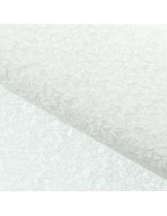 Tessuto pizzo elasticizzato Glamour - Bianco