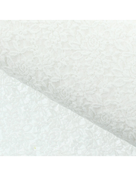 Tessuto pizzo elasticizzato Glamour - Bianco