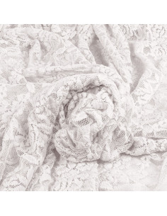 Tessuto pizzo elasticizzato Glamour - Bianco 2