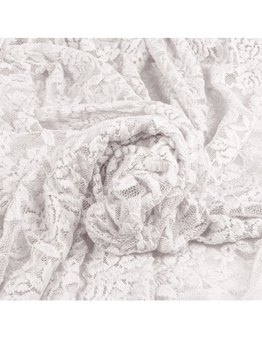Tessuto pizzo elasticizzato Glamour - Bianco