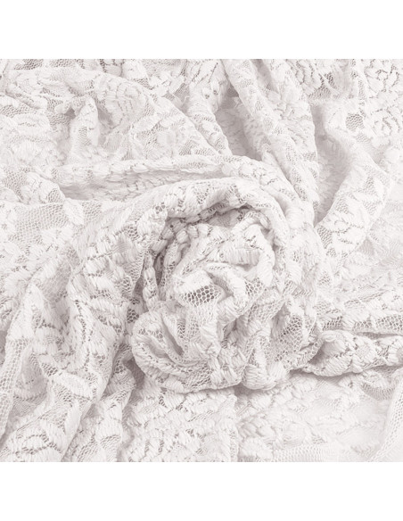 Tessuto pizzo elasticizzato Glamour - Bianco