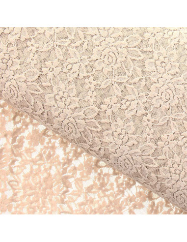 Tessuto pizzo elasticizzato Glamour - Nude