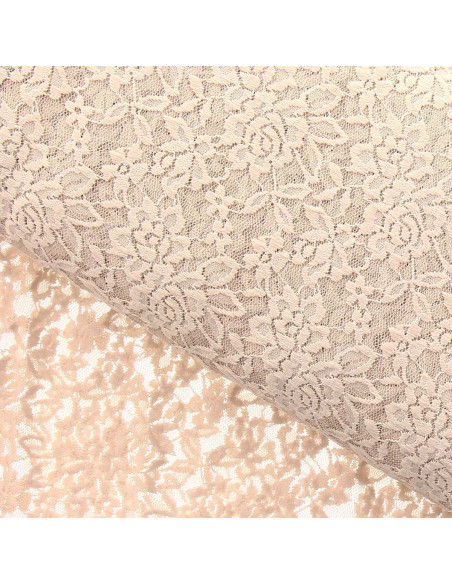 Tessuto pizzo elasticizzato Glamour - Nude