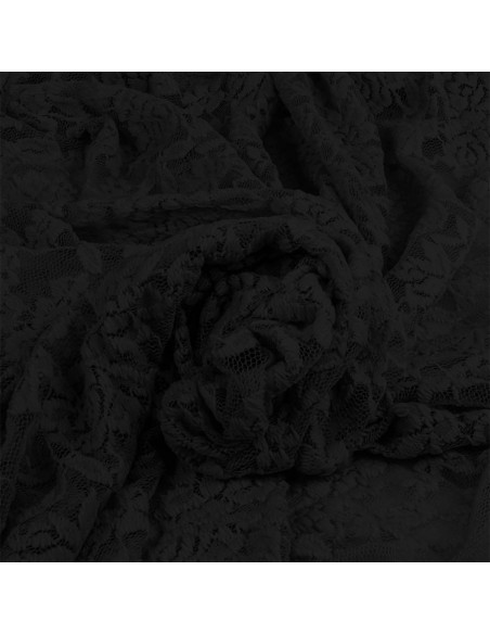 Tessuto pizzo elasticizzato Glamour - Nero