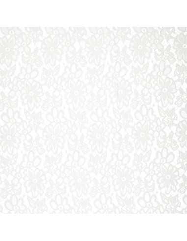 Tessuto guipure elasticizzato Bloom - Bianco