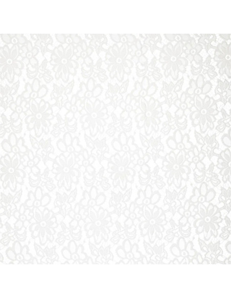 Tessuto guipure elasticizzato Bloom - Bianco