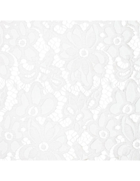 Tessuto guipure elasticizzato Bloom - Bianco