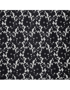 Tessuto guipure stretch Bloom - Nero 2