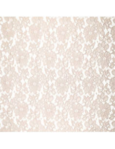 Tessuto guipure elasticizzato Bloom - Beige 2