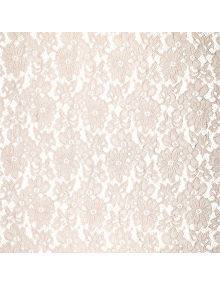 Tessuto guipure elasticizzato Bloom - Beige