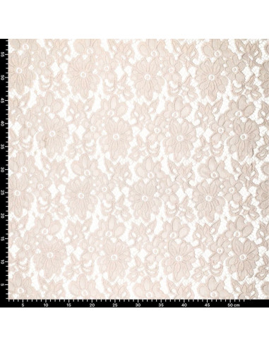 Tessuto guipure elasticizzato Bloom - Beige