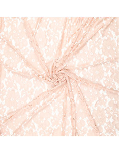Tessuto guipure elasticizzato Bloom - Rosa chiaro