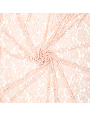 Tessuto guipure elasticizzato Bloom - Rosa chiaro