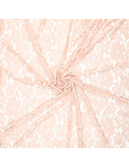 Tessuto guipure elasticizzato Bloom - Rosa chiaro