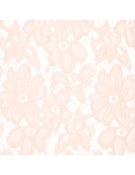 Tessuto guipure elasticizzato Bloom - Rosa chiaro
