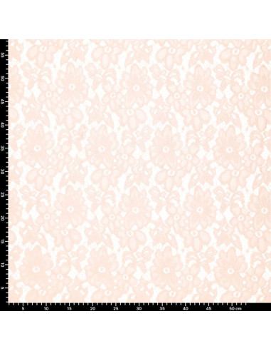 Tessuto guipure elasticizzato Bloom - Rosa chiaro