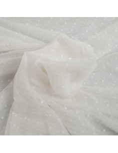 Tulle plumetis stretch - Ecru