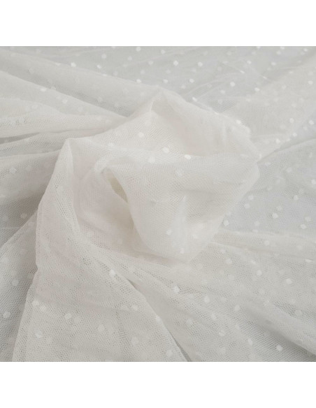 Tulle plumetis stretch - Ecru