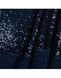 Tessuto paillettes - Blu marino