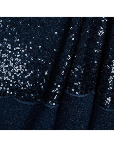Tessuto paillettes - Blu marino