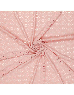 Tessuto ricamato inglese elasticizzato - Rosa antico