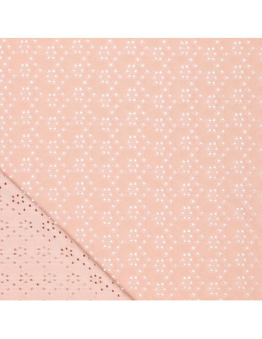 Tessuto ricamato inglese elasticizzato - Rosa antico