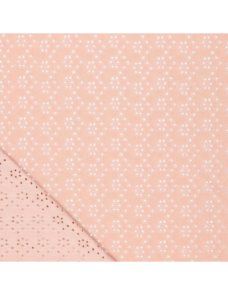 Tessuto ricamato inglese elasticizzato - Rosa antico