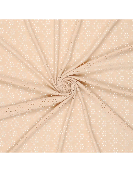 Tessuto ricamato inglese elasticizzato - Beige chiaro