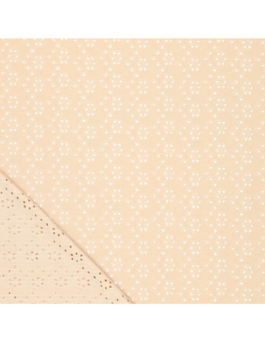 Tessuto ricamato inglese elasticizzato - Beige chiaro