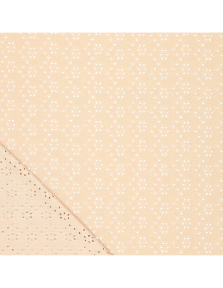 Tessuto ricamato inglese elasticizzato - Beige chiaro