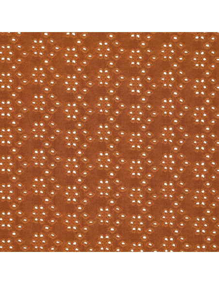 Tessuto ricamato inglese elasticizzato - Nocciola