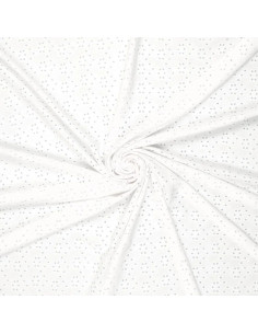 Tessuto ricamato inglese elasticizzato - Bianco