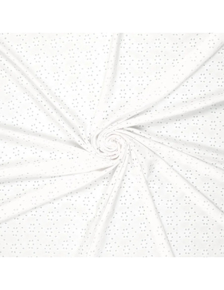 Tessuto ricamato inglese elasticizzato - Bianco