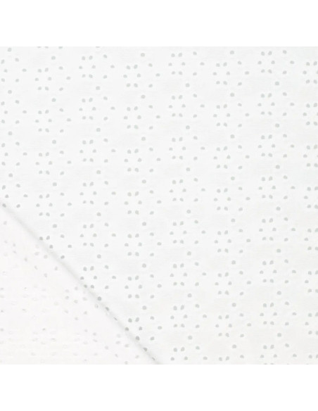 Tessuto ricamato inglese elasticizzato - Bianco
