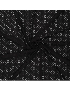 Tessuto ricamato inglese elasticizzato - Nero