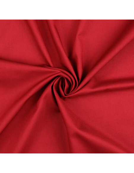 Tessuto cotone cretonne unito - Rosso scuro