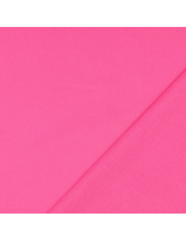 Tessuto cotone cretonne tinta unita - Rosa vivo